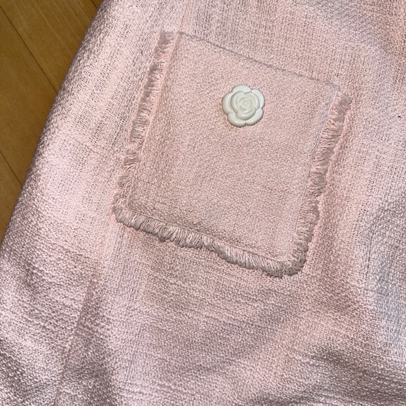 NEW !! KARL LAGERFELD Paris Pink Tweed texture dress, 4, GD1103 - Picture 4 of 5